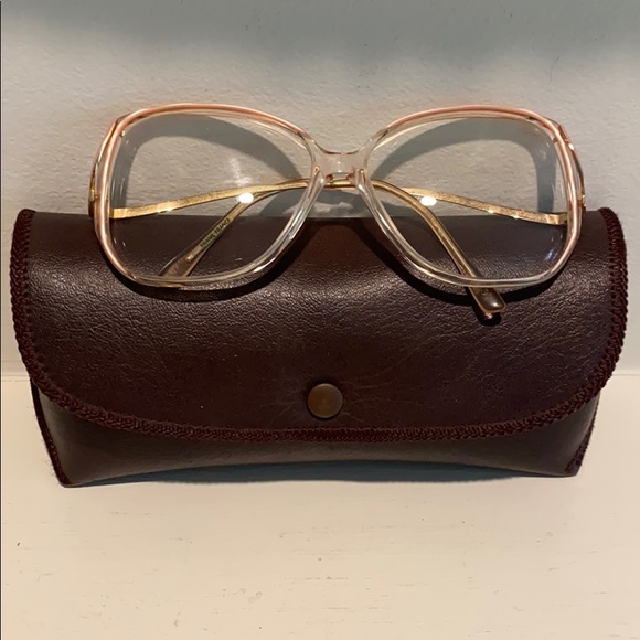 France Accessories - Vintage French Oversized Eyeglasses Frames w Case
